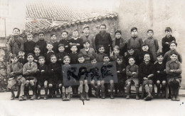 CARTE PHOTO,15,CANTAL,TRIZAC,CLASSE,ENFANTS,1916,GARCONS,RARE,BONNE AMBIANCE - Autres & Non Classés