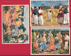 AE389 EN PARCOURANT LA PROVENCE FOLKLORE PROVENCAL HOMUALK 3 CARTES POSTALES - Homualk