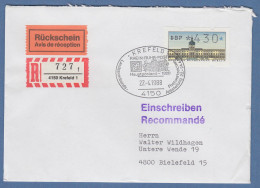 ATM Berlin Wert 430 Auf R-Rsch-Brief Mit So-O KREFELD Rhein-Ruhr-Posta 22.4.88 - Altri & Non Classificati