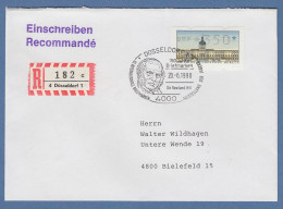 ATM Berlin Wert 350 Auf R-Brief Mit So.-O Düsseldorf 150 Jahre Briefmarken 1990 - Other & Unclassified