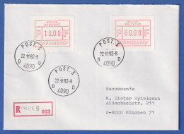 Belgien FRAMA-ATM 1.Ausgabe Aut.-Nr. P3003 R-Brief Mit 2 ATM, O POST.5 22.11.82 - Sonstige & Ohne Zuordnung