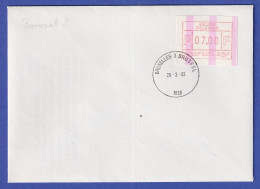 Belgien FRAMA-ATM P3054 Mit ENDSTREIFEN Auf FDC BRUSSEL Vom 28.2.83 - Otros & Sin Clasificación