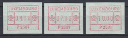 Luxemburg ATM P2501 Bräunlichrot Tastensatz 4-7-10 **   - Viñetas De Franqueo