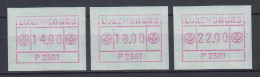 Luxemburg ATM P2501 Rotlila Tastensatz 14-18-22 **   - Postage Labels