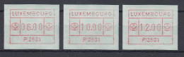 Luxemburg ATM P2501 Bräunlichrot Tastensatz 6-10-12 **   - Vignettes D'affranchissement