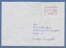 Luxemburg ATM P2501 Wert 12 Auf Brief Nach Brüssel, O 27.4.90 - Viñetas De Franqueo
