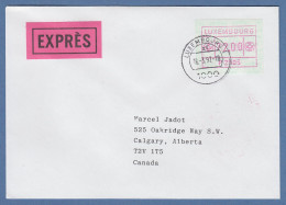 Luxemburg ATM P2505 Wert 72.00 Auf Express-Brief Nach Kanada Letzttags-O 16.3.92 - Postage Labels