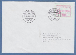 Luxemburg ATM P2505 Wert 14.00 Auf Brief Nach Deutschland, Tages-O 6.3.92 - Postage Labels