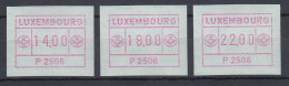 Luxemburg ATM P2506 Tastensatz 14-18-22 **   - Frankeervignetten