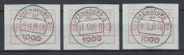 Luxemburg ATM P2506 Tastensatz 6-10-12 Mit ET-O 22.5.86 - Frankeervignetten