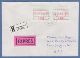 Luxemburg ATM P2506 Werte 84.00 Und 08.00  Auf R-Expr.-FDC Nach D, O 22.5.86 - Postage Labels