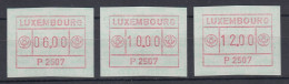 Luxemburg ATM P2507 Tastensatz 6-10-12 ** - Frankeervignetten