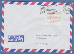Luxemburg ATM P2507 Wert 12.00 Auf Brief Nach Belgien. FDC 22.5.86 - Postage Labels