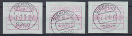 Luxemburg ATM Kleines POSTES Mi.-Nr. 2 Satz 16-20-22 O DIEKIRCH 6.6.95 - Frankeervignetten