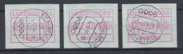 Luxemburg ATM Kleines POSTES Mi.-Nr. 2 Satz 16-20-22 O ETTELBRUCK 6.6.95 - Frankeervignetten