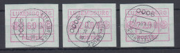 Luxemburg ATM Kleines POSTES Mi.-Nr. 2 Satz 16-20-22 O ETTELBRUCK 6.6.95 - Postage Labels