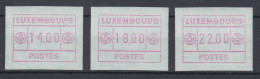 Luxemburg ATM Kleines POSTES Mi.-Nr. 2 Satz 14-18-22 Farbe Rotlila ** - Viñetas De Franqueo