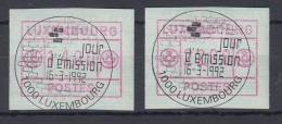 Luxemburg ATM Kleines POSTES Mi.-Nr. 2 Versandstellen-Satz 14-22 Mit ET-Sonder-O - Postage Labels