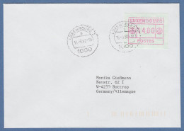 Luxemburg ATM Kleines POSTES Mi.-Nr. 2 Wert 14.00 Auf FDC Nach Bottrop 16.3.92 - Postage Labels