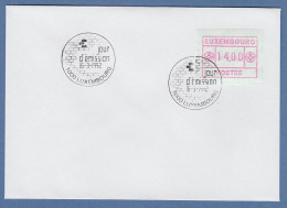 Luxemburg ATM Kleines POSTES Mi.-Nr. 2 Wert 14.00 Mit ET-So.-O Auf Blanco-FDC - Postage Labels