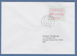 Luxemburg ATM Kleines POSTES Mi.-Nr. 2 Wert 22.00 A. Brief In Die USA, O VIANDEN - Postage Labels