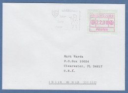 Luxemburg ATM Kleines POSTES Mi.-Nr. 2 Wert 22.00 A. Brief In Die USA, O 17.3.92 - Postage Labels