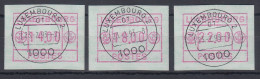 Luxemburg ATM Gr. POSTES Mi.-Nr. 3 Satz 14.00 - 18.00 - 22.00 O LUXEMBOURG 2 OT - Postage Labels