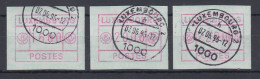 Luxemburg ATM Gr. POSTES Mi.-Nr. 3 Satz 16.00 - 20.00 - 22.00 O LUXEMBOURG 2 H - Postage Labels