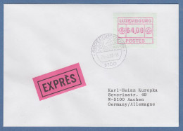 Luxemburg ATM Gr. POSTES Mi.-Nr. 3 Wert 64.00 Auf Express-Brief Nach Aachen - Postage Labels