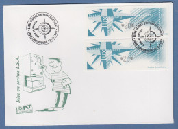 Luxemburg ATM Monétel Windrose Mi.-Nr. 4 Werte 20 / 25 Auf Offiziellem FDC - Postage Labels