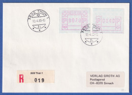 Schweiz 1978 FRAMA-ATM Mi-Nr. 2 Und Teildruck Mi.-Nr. 3.1a Auf R-Brief Aus THUN - Automatenmarken