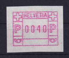 Schweiz-ATM Ausgabe 1979 Besonderheit: Druck Auf Weißem Papier , Wert 0040 ** - Automatic Stamps