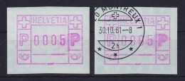 Schweiz 1979 FRAMA-ATM Mi-Nr 3.1a Verklecksung Durch Farbbandfehler ** / O - Timbres D'automates