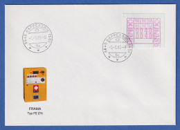Schweiz FRAMA-ATM Mi-Nr 3.1a Schöner Doppeldruck 2x Wert 0040 Auf Umschlag  - Francobolli Da Distributore