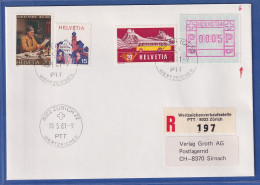 Schweiz 1979 FRAMA-ATM Mi-Nr 3.1a Unterdruck Rechts Fehlend Auf R-Brief - Automatic Stamps