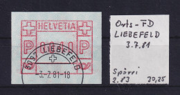 Schweiz FRAMA-ATM Mi-Nr 3.1b Wert 0040 Gestempelt Frühdatum LIEBEFELD 3.7.81  - Automatenzegels