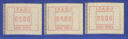 Österreich FRAMA-ATM Vorführdruck IFABO MAI 1983 Als Satz !!! 3.00-4.00-6.00 **  - Automaatzegels [ATM]