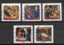 France 2011 Oblitéré Autoadhésif  N° 624 - 626 - 627 - 630 - 632  -    Meilleurs Voeux   Nativités - Used Stamps