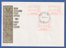 Neuseeland Frama-ATM 1. Ausgabe 1984 Mi.-Nr. 1 Tastensatz 3 Werte 24-30-35 FDC - Collezioni & Lotti