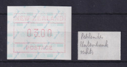Neuseeland Frama-ATM 2. Ausg. 1986 FEHLENDER UNTERDRUCK RECHTS Wert 3,00 ** - Collections, Lots & Series