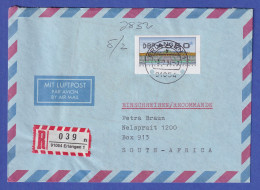ATM Sanssouci Mi.-Nr. 2.2.1 Wert 650 Auf R-Brief Aus Erlangen N. Südafrika 1994 - Automaatzegels [ATM]