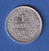 Deutsches Kaiserreich Silber-Kursmünze 1 Mark 1909 E Stg - Autres & Non Classés