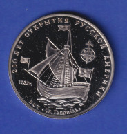 Russland Gedenkmedaille 250 Jahre Russ.-Amerikan. Austausch Boot St. Gawril PP - Russie