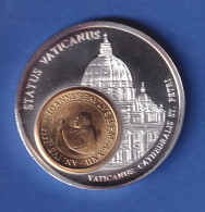 Medaille European Currencies Vatikan - Mit Vergoldeter Münze 50 Lire, 2000 - Ohne Zuordnung