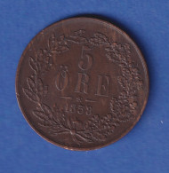 Schweden1858 Kursmünze 5 Öre - Suecia