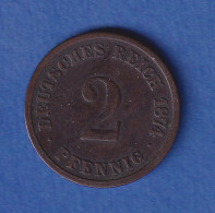 Deutsches Reich Kursmünze 2 Pfennig 1874 D Ss - Otros & Sin Clasificación