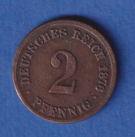 Deutsches Reich Kursmünze 2 Pfennig 1876 H Vz - Other & Unclassified