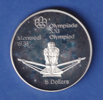 Silbermünze Kanada 1974 Olympiade Montreal 5 Dollar Ruderer 24,3g Ag925 - Canada
