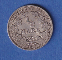 Deutsches Kaiserreich Silber-Kursmünze 1/2 Mark 1909 D Vz - Autres & Non Classés