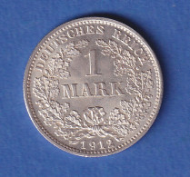 Deutsches Kaiserreich Silber-Kursmünze 1 Mark 1912 D Stg - Autres & Non Classés